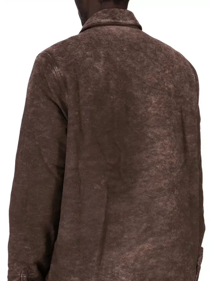 DRKSHDW FW25 CONCORDIANS CONCEALED ZIPFRONT JKT IN DRKDUST BRUSHED COTTON. DU02E7775BMO-78 DRKSHDW FW25 CONCORDIANS CONCEALED ZIPFRONT JKT IN DRKDUST BRUSHED COTTON. DU02E7775BMO-78