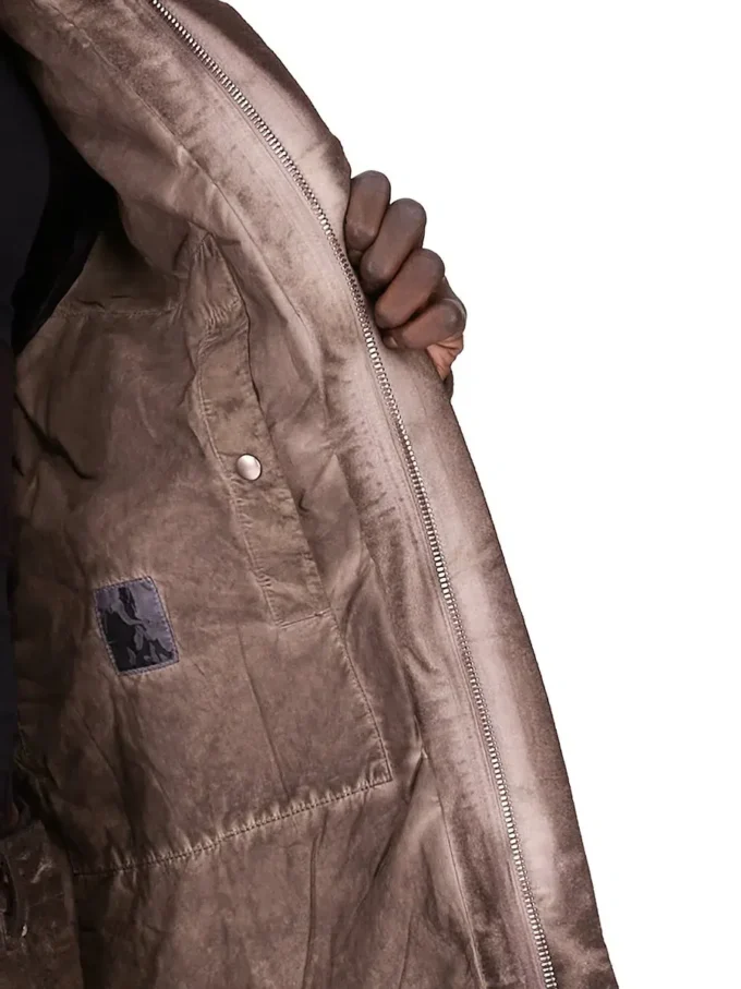 DRKSHDW FW25 CONCORDIANS CONCEALED ZIPFRONT JKT IN DRKDUST BRUSHED COTTON. DU02E7775BMO-78 DRKSHDW FW25 CONCORDIANS CONCEALED ZIPFRONT JKT IN DRKDUST BRUSHED COTTON. DU02E7775BMO-78