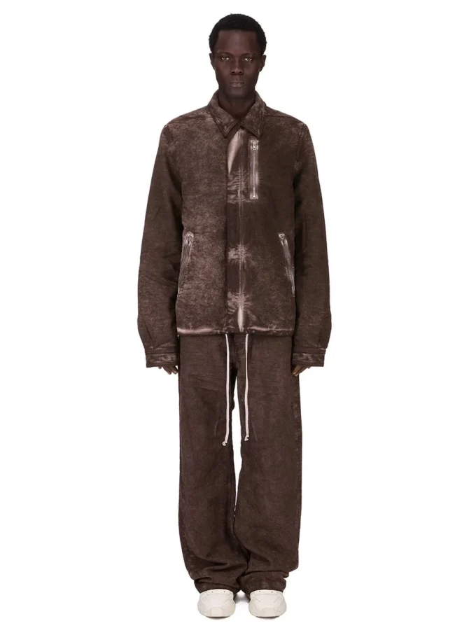 DRKSHDW FW25 CONCORDIANS CONCEALED ZIPFRONT JKT IN DRKDUST BRUSHED COTTON. DU02E7775BMO-78 DRKSHDW FW25 CONCORDIANS CONCEALED ZIPFRONT JKT IN DRKDUST BRUSHED COTTON. DU02E7775BMO-78