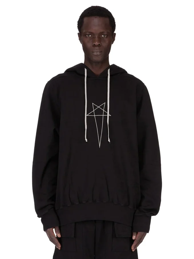 DRKSHDW FW25 CONCORDIANS OVERSIZED HOODIE IN BLACK/PEARL FURKA HEAVY SWEATSHIRT DU02E7262FEP3P-0908 DRKSHDW FW25 CONCORDIANS OVERSIZED HOODIE IN BLACK/PEARL FURKA HEAVY SWEATSHIRT DU02E7262FEP3P-0908