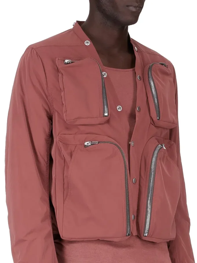 RICK OWENS FW25 CONCORDIANS CARGO JKT IN ROSEWOOD MATTE NYLON. RU02E1762MT-13 RICK OWENS FW25 CONCORDIANS CARGO JKT IN ROSEWOOD MATTE NYLON. RU02E1762MT-13