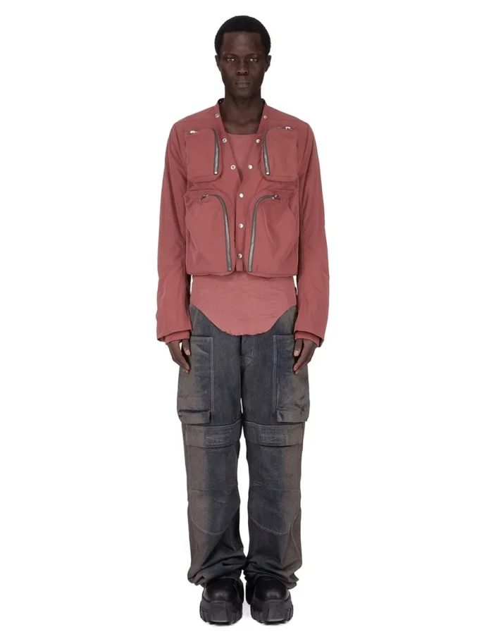 RICK OWENS FW25 CONCORDIANS CARGO JKT IN ROSEWOOD MATTE NYLON. RU02E1762MT-13 RICK OWENS FW25 CONCORDIANS CARGO JKT IN ROSEWOOD MATTE NYLON. RU02E1762MT-13