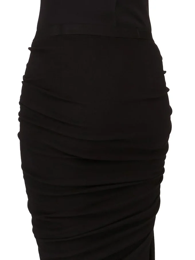 RICK OWENS FW25 CONCORDIANS EDFU SKIRT IN BLACK DOUBLE BRUSHED JERSEY DS02E7337JDB-09 RICK OWENS FW25 CONCORDIANS EDFU SKIRT IN BLACK DOUBLE BRUSHED JERSEY DS02E7337JDB-09