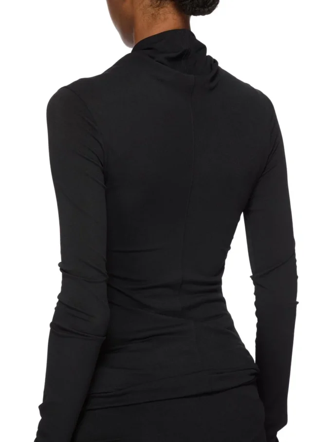 RICK OWENS FW25 CONCORDIANS KAIRO LS TOP IN BLACK VISCOSE CREPE JERSEY LI02E3212CVI-09 RICK OWENS FW25 CONCORDIANS KAIRO LS TOP IN BLACK VISCOSE CREPE JERSEY LI02E3212CVI-09