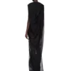 RICK OWENS FW25 CONCORDIANS NOUVEAU GOWN IN BLACK SHEER WOOL JERSEY. RP02E4574JWR-09 RICK OWENS FW25 CONCORDIANS NOUVEAU GOWN IN BLACK SHEER WOOL JERSEY. RP02E4574JWR-09