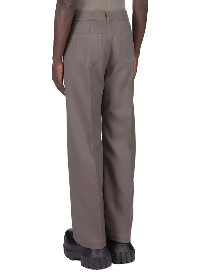 RICK OWENS FW25 CONCORDIANS RUNWAY GETH JEANS IN DUST WOOL DRILL. RU02E1333WD-34