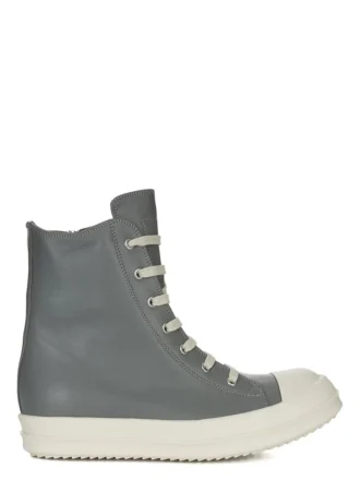 RICK OWENS FW25 CONCORDIANS SNEAKERS IN WASHED INDIGO/MILK/MILK FULL GRAIN COW LEATHER RP02E4890LCO-0611