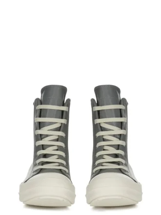 RICK OWENS FW25 CONCORDIANS SNEAKERS IN WASHED INDIGO/MILK/MILK FULL GRAIN COW LEATHER RP02E4890LCO-0611