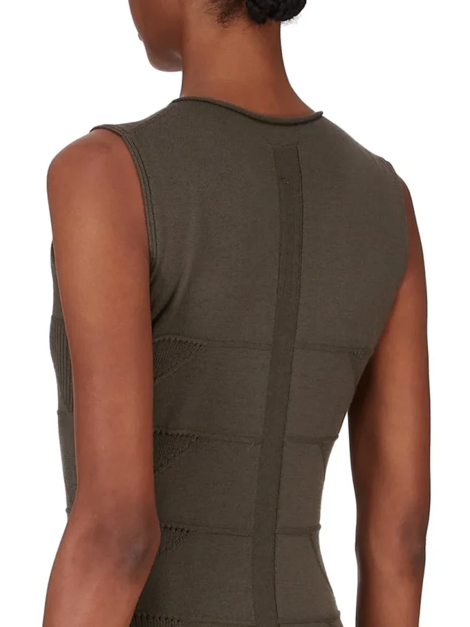 RICK OWENS FW25 CONCORDIANS TANK DRESS MOTIVO IN BOSCO LIGHTWEIGHT RASATO KNIT RP02E4676MLK-25 RICK OWENS FW25 CONCORDIANS TANK DRESS MOTIVO IN BOSCO LIGHTWEIGHT RASATO KNIT RP02E4676MLK-25